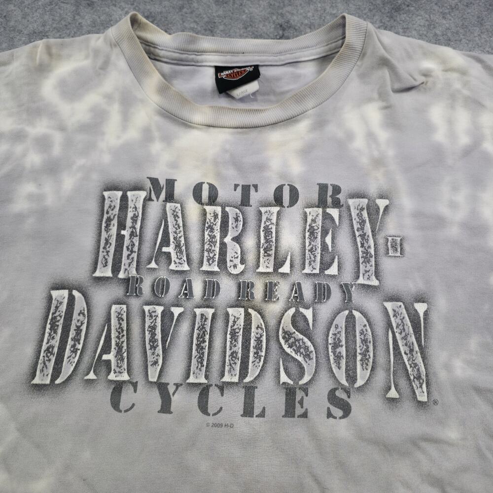 VTG Harley Davidson Motorcycles T Shirt Mens Large Tie Dye Flames Graphic Biker - Picture 7 of 16